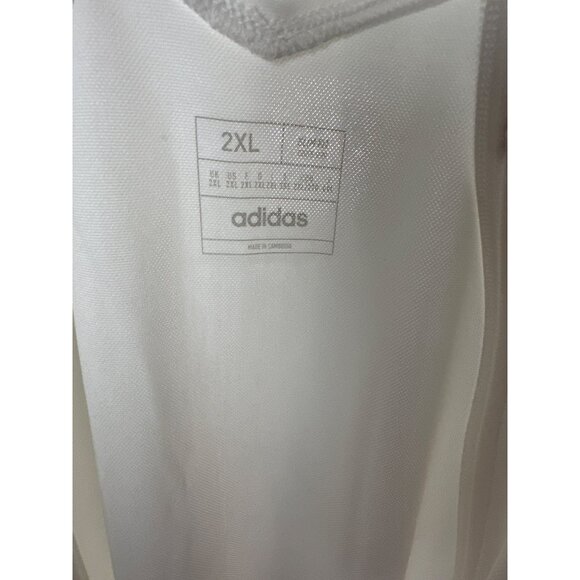 Adidas Size 2XL Polyester Full-Zip Slim Fit Track 3-Stripe Detail Jacket White - Picture 7 of 9